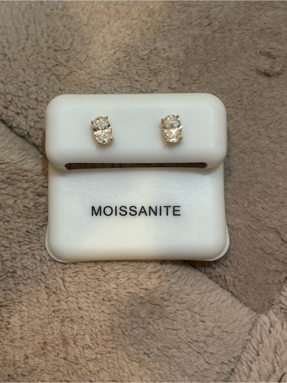 Moissanite 14k gold over sterling silver Stud Earrings